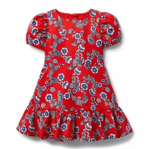 Girl’s Janie and Jack Funny Valentine Paisley Floral Dress size 4 EUC